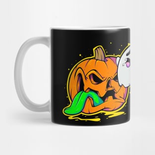 Spooky Creepy Halloween Evil Pumpkin Eating Ghost Halloween Gamer Mug